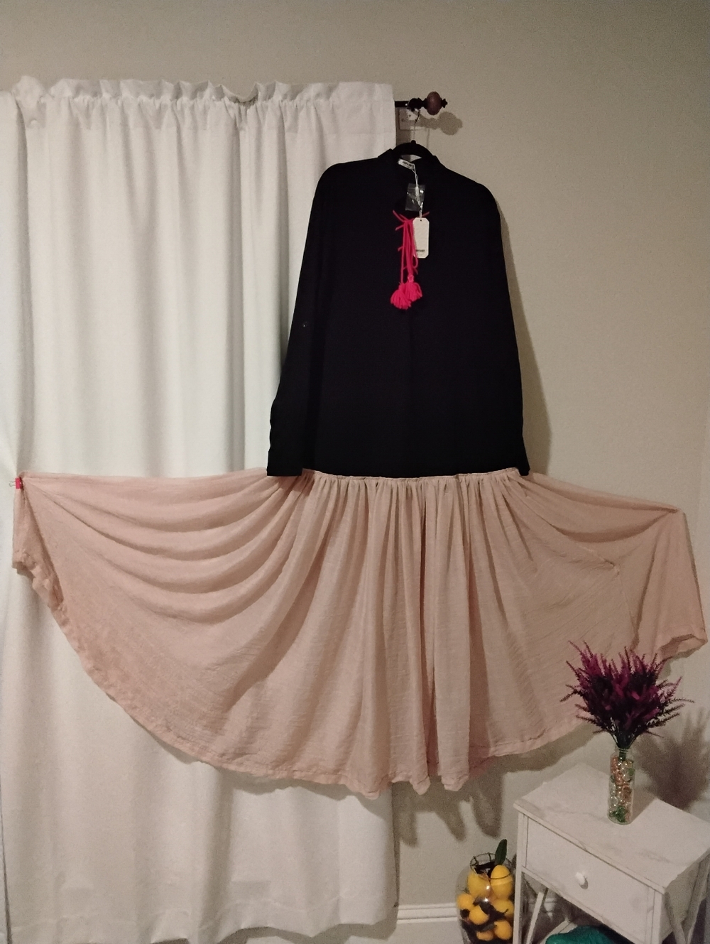 Flowy Beige Maxi Skirt - Lightweight Full Circle Skirt